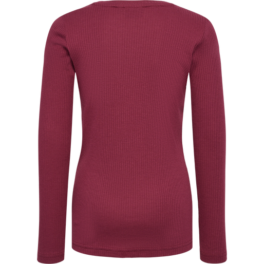 hmlREVE T-SHIRT  L/S, CORDOVAN, packshot