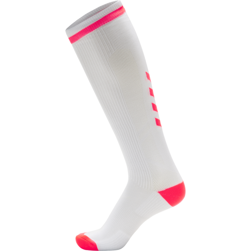 ELITE INDOOR SOCK HIGH, WHITE/DIVA PINK, packshot