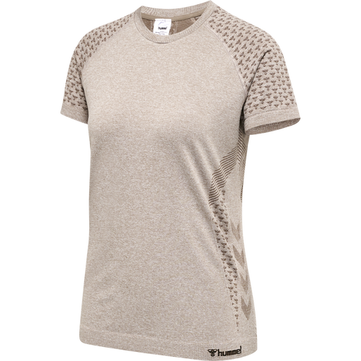 hmlCI SEAMLESS T-SHIRT, DRIFTWOOD MELANGE, packshot