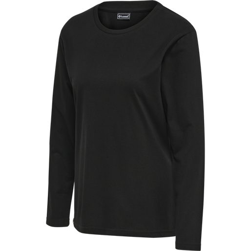 hmlRED BASIC T-SHIRT L/S WOMAN, BLACK, packshot