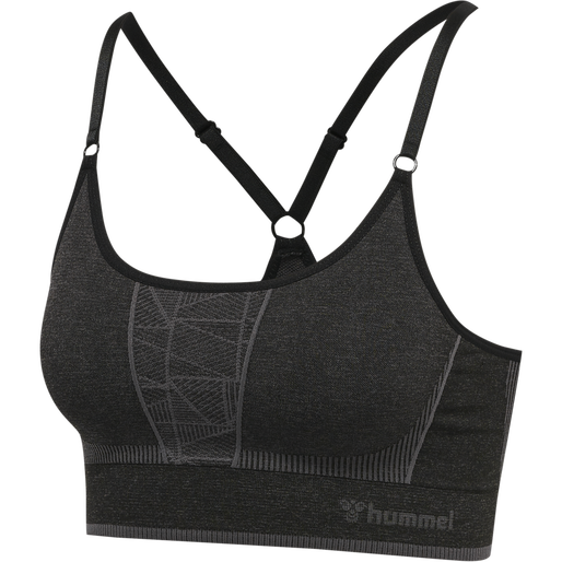 hmlMT ENERGY SEAMLESS SPORTS TOP, BLACK/ASPHALT MELANGE, packshot