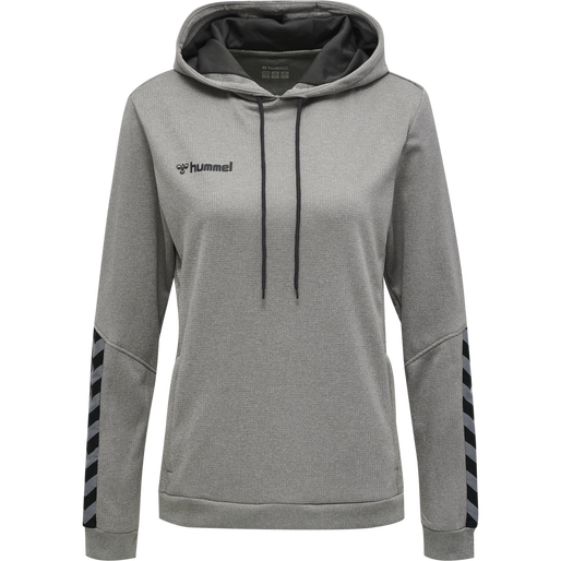 hmlAUTHENTIC POLY HOODIE WOMAN, GREY MELANGE, packshot
