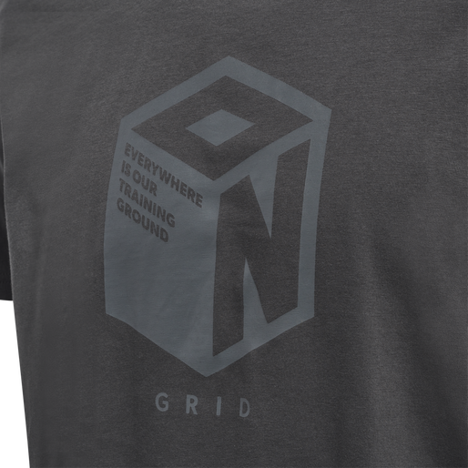 hmlPRO GRID COTTON T-SHIRT S/S, FORGED IRON, packshot