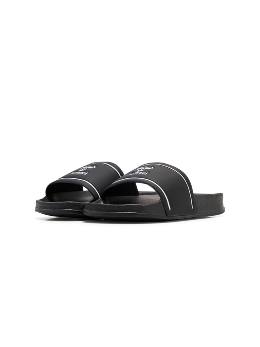 POOL SLIDE JR , BLACK/WHITE, packshot