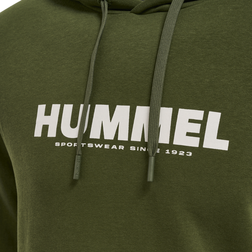 hmlLEGACY LOGO HOODIE, RIFLE GREEN, packshot