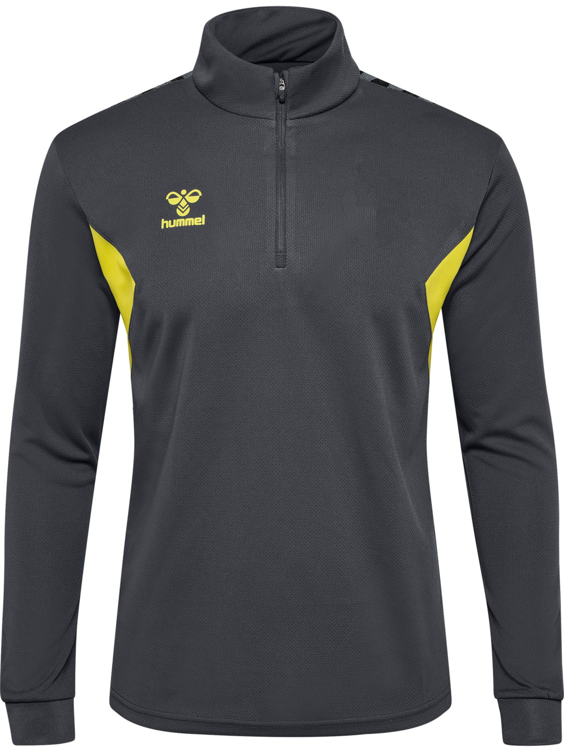 hmlAUTHENTIC HALF ZIP SWEAT, ASPHALT/SULPHUR SPRING, packshot