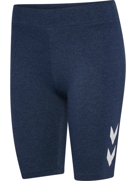 hmlPULSE LOGO MW SHORT TIGHTS, DRESS BLUE MELANGE hmlPULSE LOGO MW SHORT TIGHTS, DRESS BLUE MELANGE, packshot