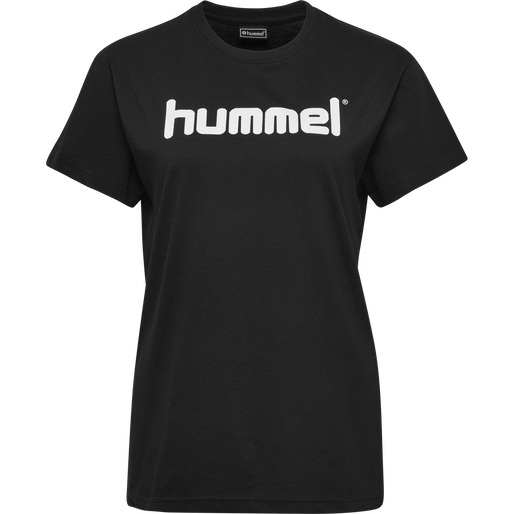 HUMMEL GO COTTON LOGO T-SHIRT WOMAN S/S, BLACK, packshot