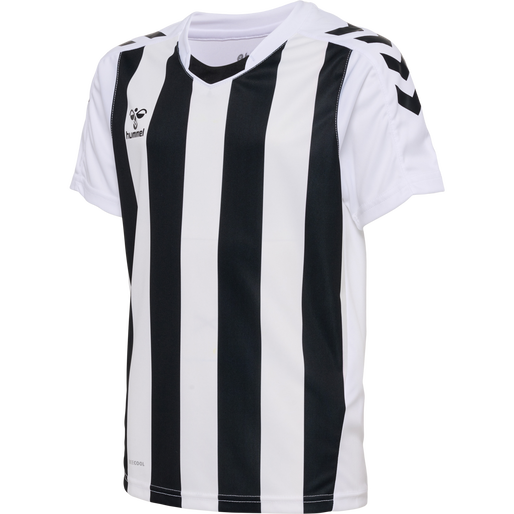 hmlCORE XK STRIPED JERSEY S/S KIDS, WHITE/BLACK, packshot