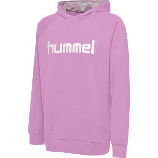 HUMMEL GO KIDS COTTON LOGO HOODIE, ORCHID, packshot