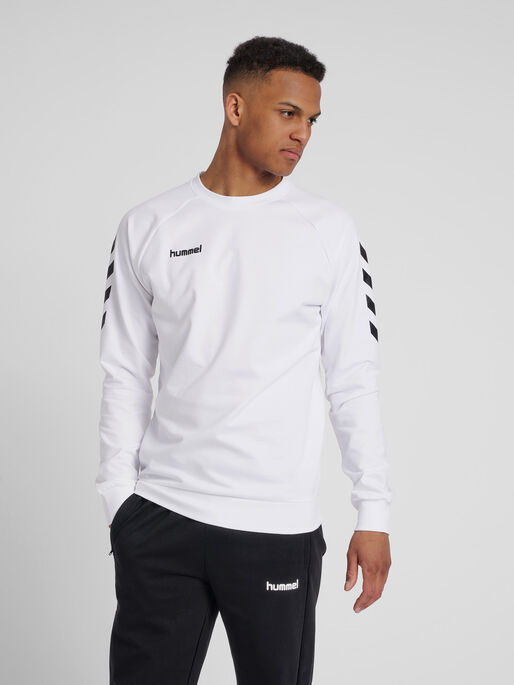 HMLGO COTTON SWEATSHIRT, WHITE, model