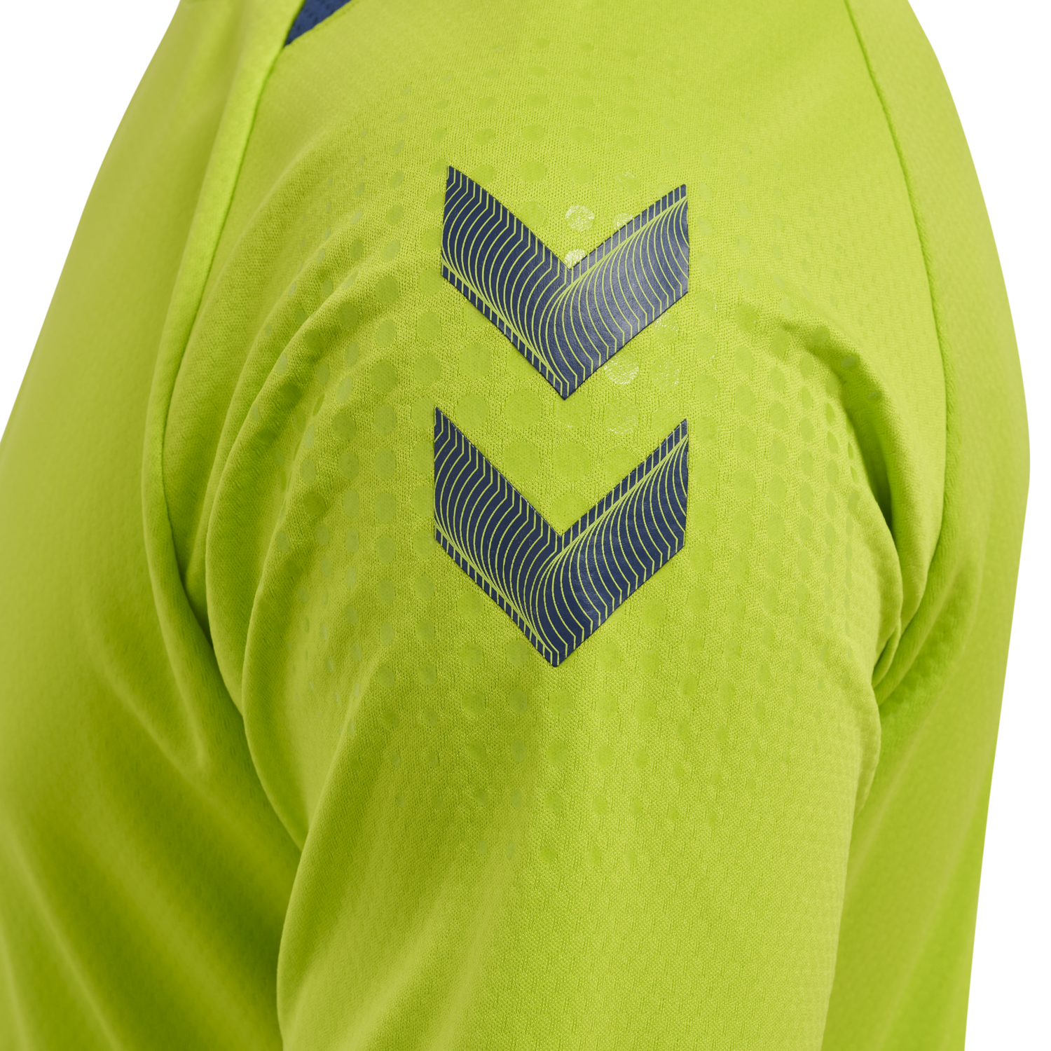 hmlLEAD S/S POLY JERSEY, LIME PUNCH, packshot