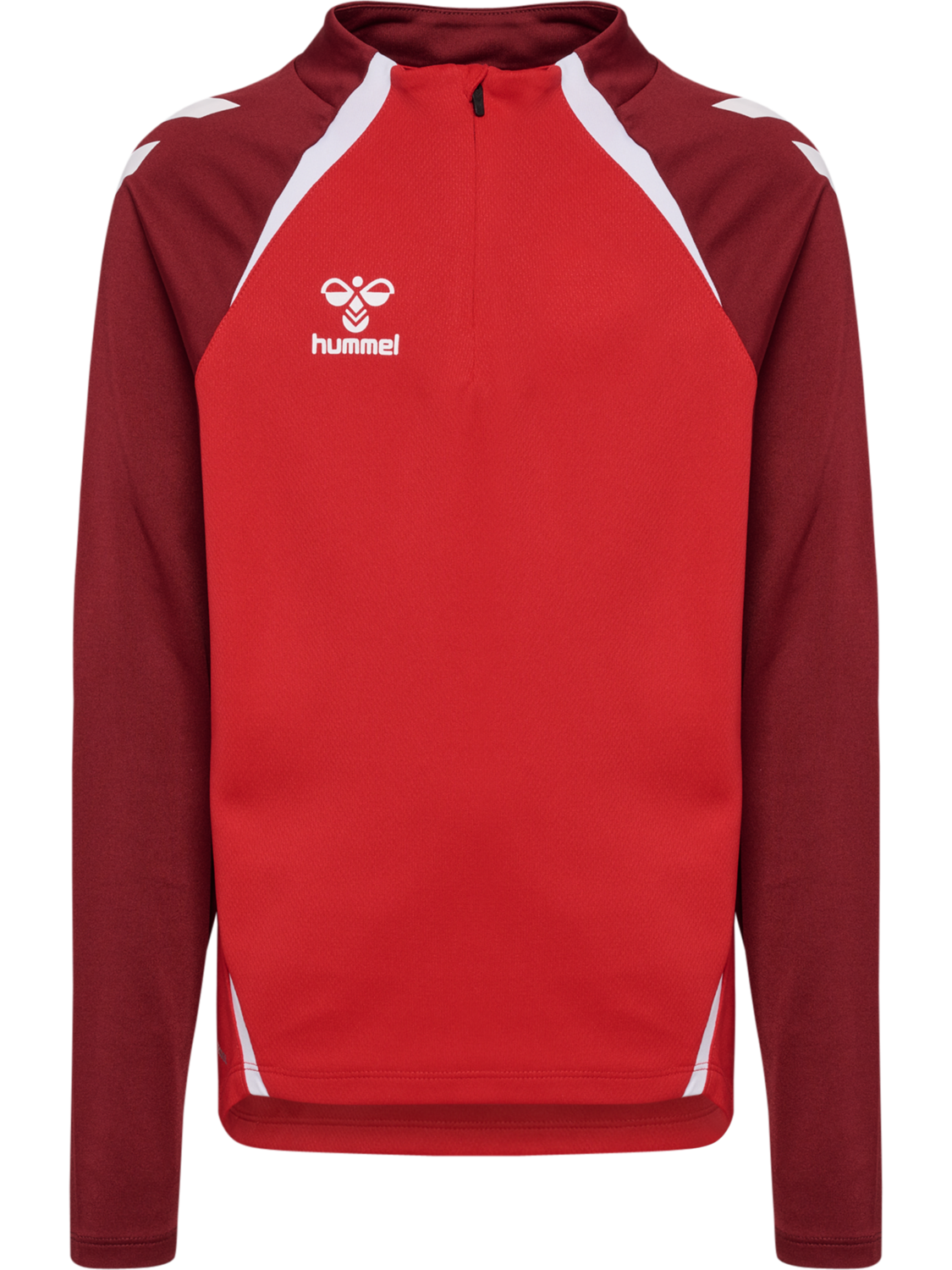 hmlLEAD 2.0 HALF ZIP KIDS, TRUE RED/MAROON, packshot