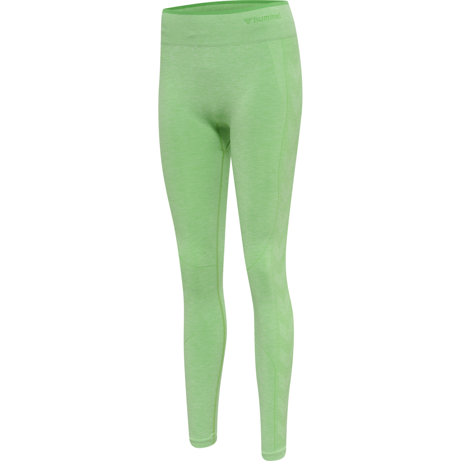 hmlMT UNA SEAMLESS MID WAIST TIGHTS, SUMMER GREEN MELANGE, packshot