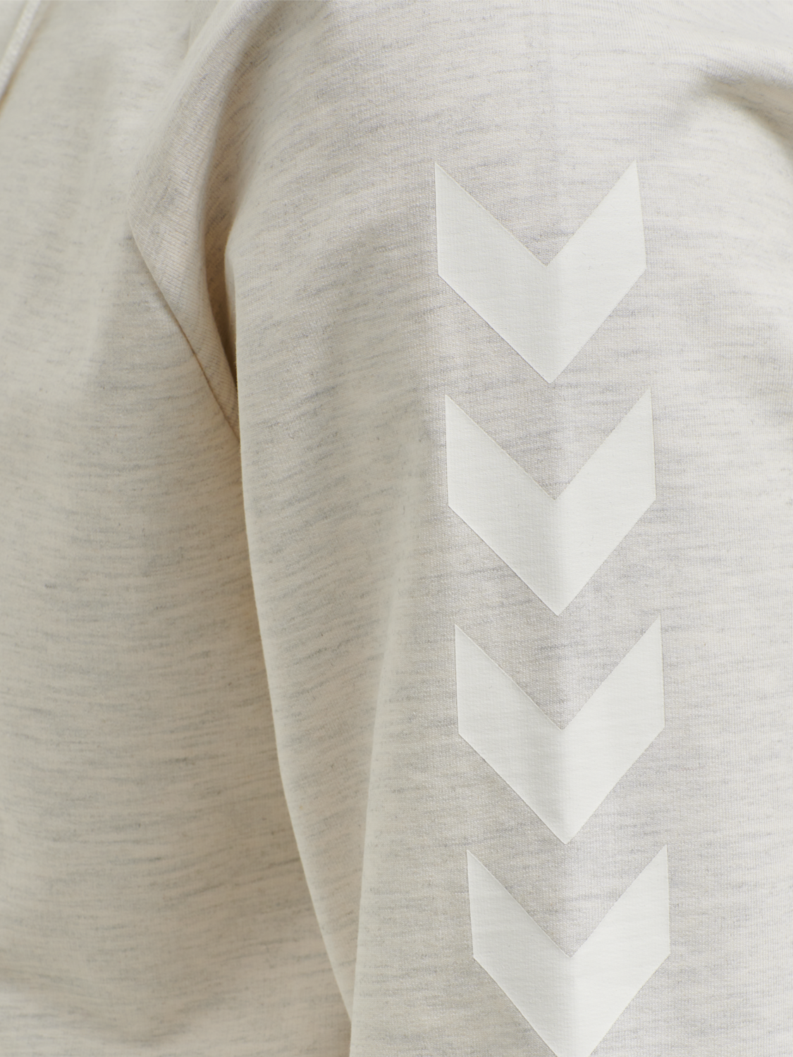 HUMMEL GO COTTON ZIP HOODIE, EGRET MELANGE, packshot