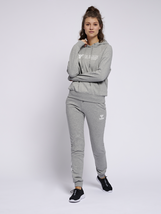hmlNONI HOODIE, GREY MELANGE, model