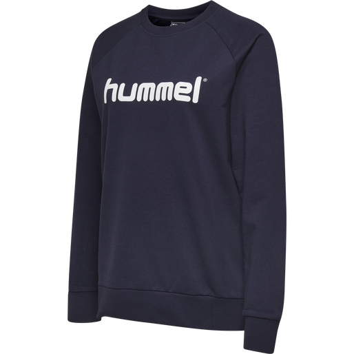 HUMMEL GO COTTON LOGO SWEATSHIRT WOMAN, MARINE, packshot