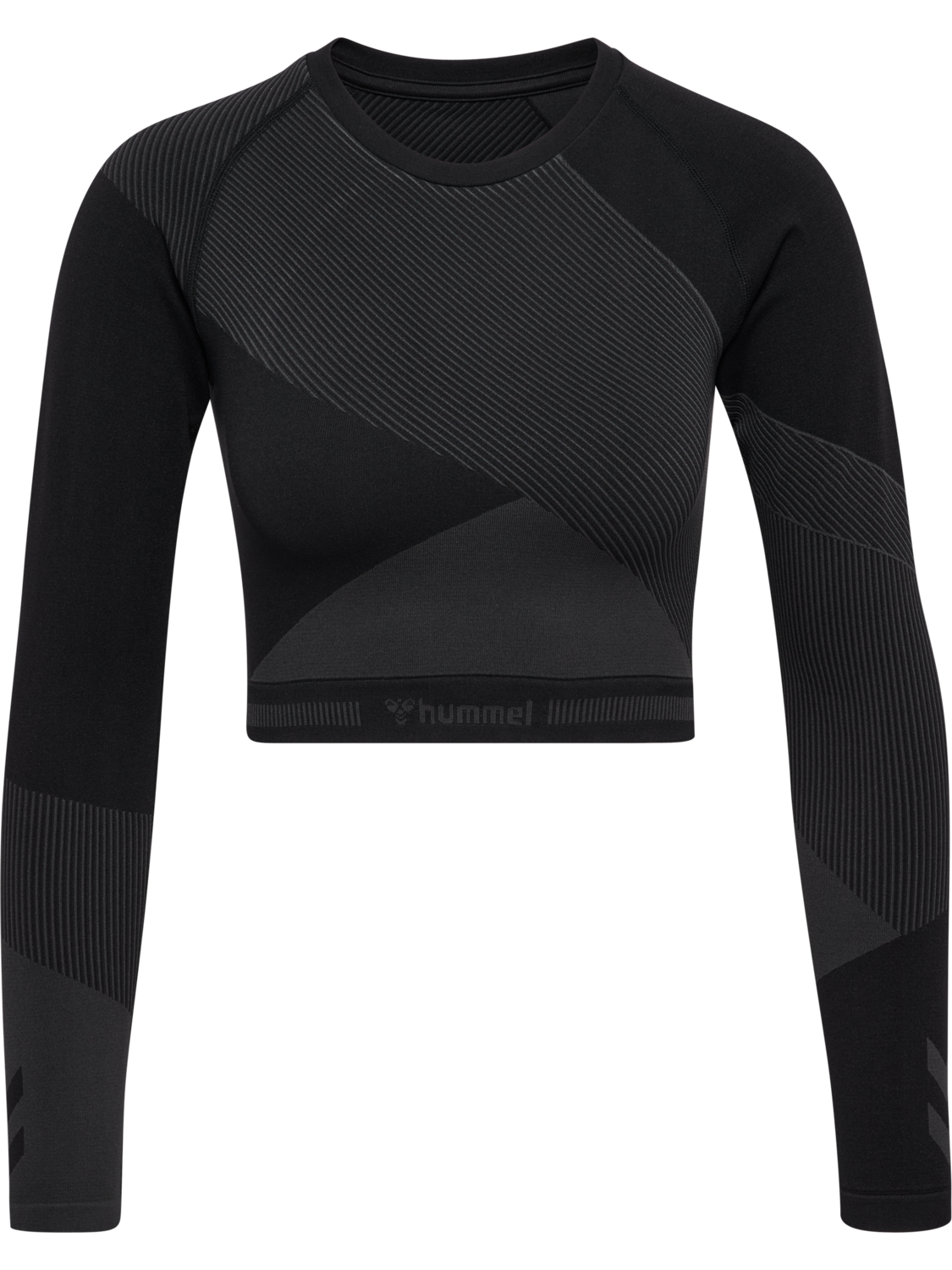 hmlUNITY SEAMLESS CROP T-SHIRT L/S, BLACKENED PEARL, packshot