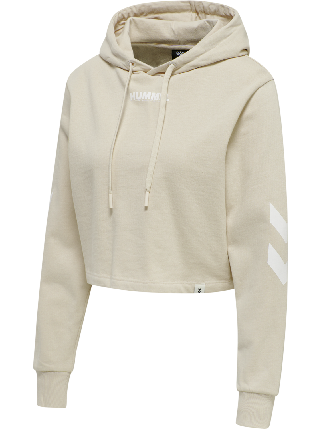 hmlLEGACY WOMAN CROPPED HOODIE, PUMICE STONE, packshot