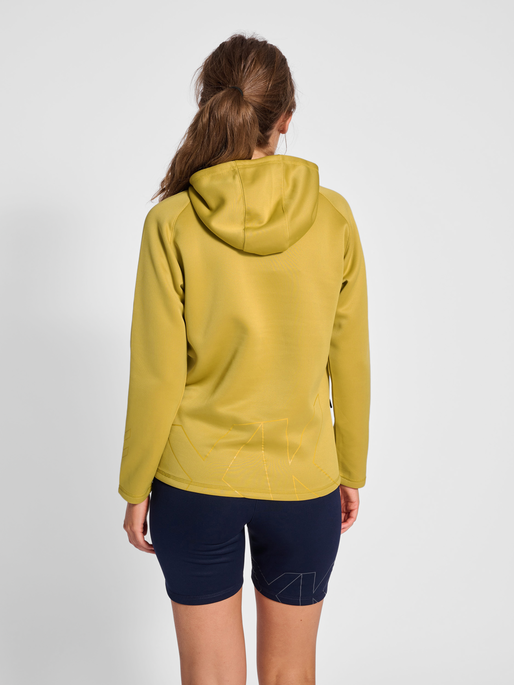 hmlCIMA XK HOODIE WOMAN, ANTIQUE GOLD, model