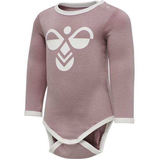 hmlFLIPPER BODY L/S 2-PACK, GREY MELANGE/WOODROSE, packshot