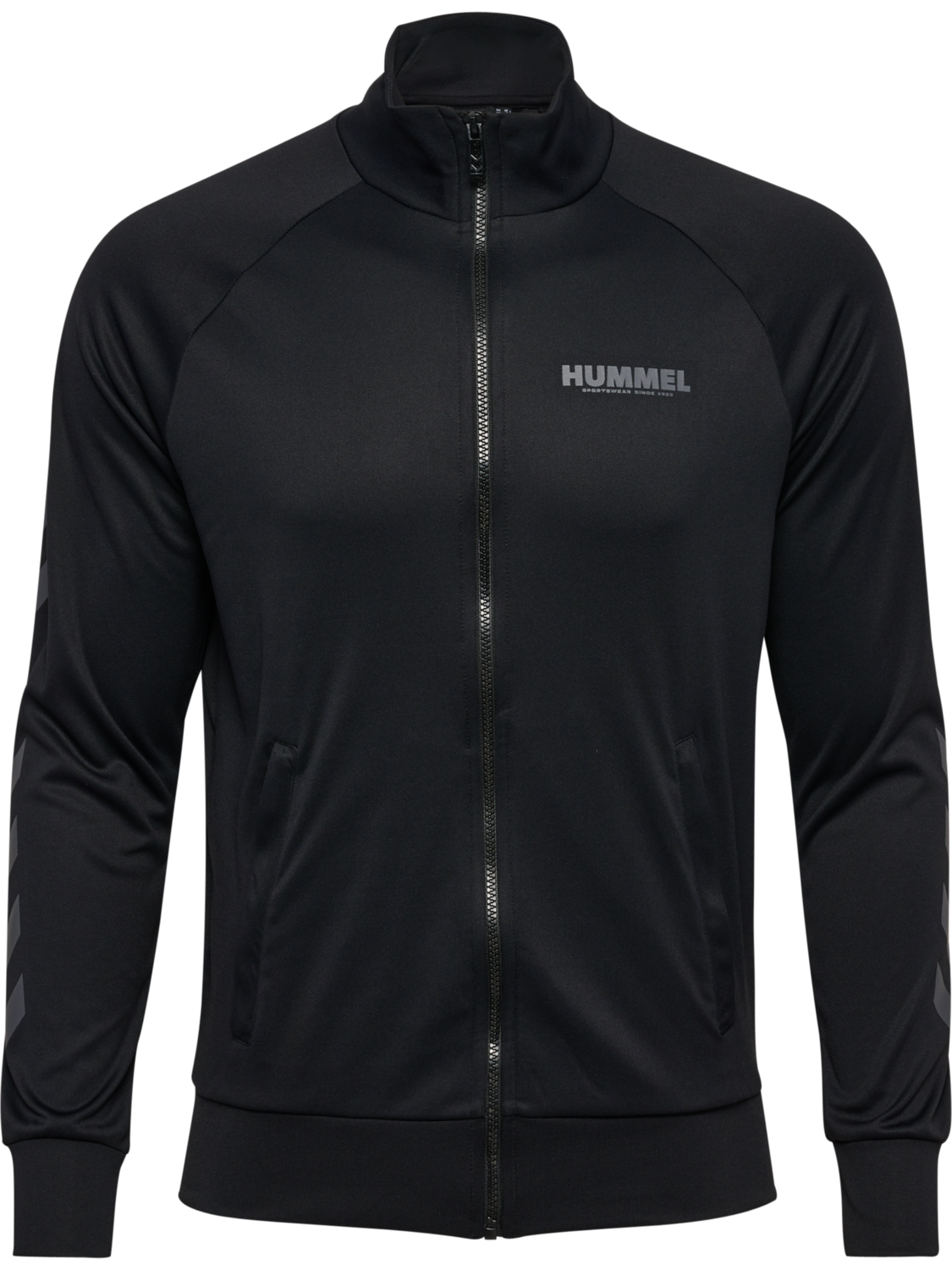 hmlLEGACY SUNE POLY ZIP JACKET, BLACK, packshot