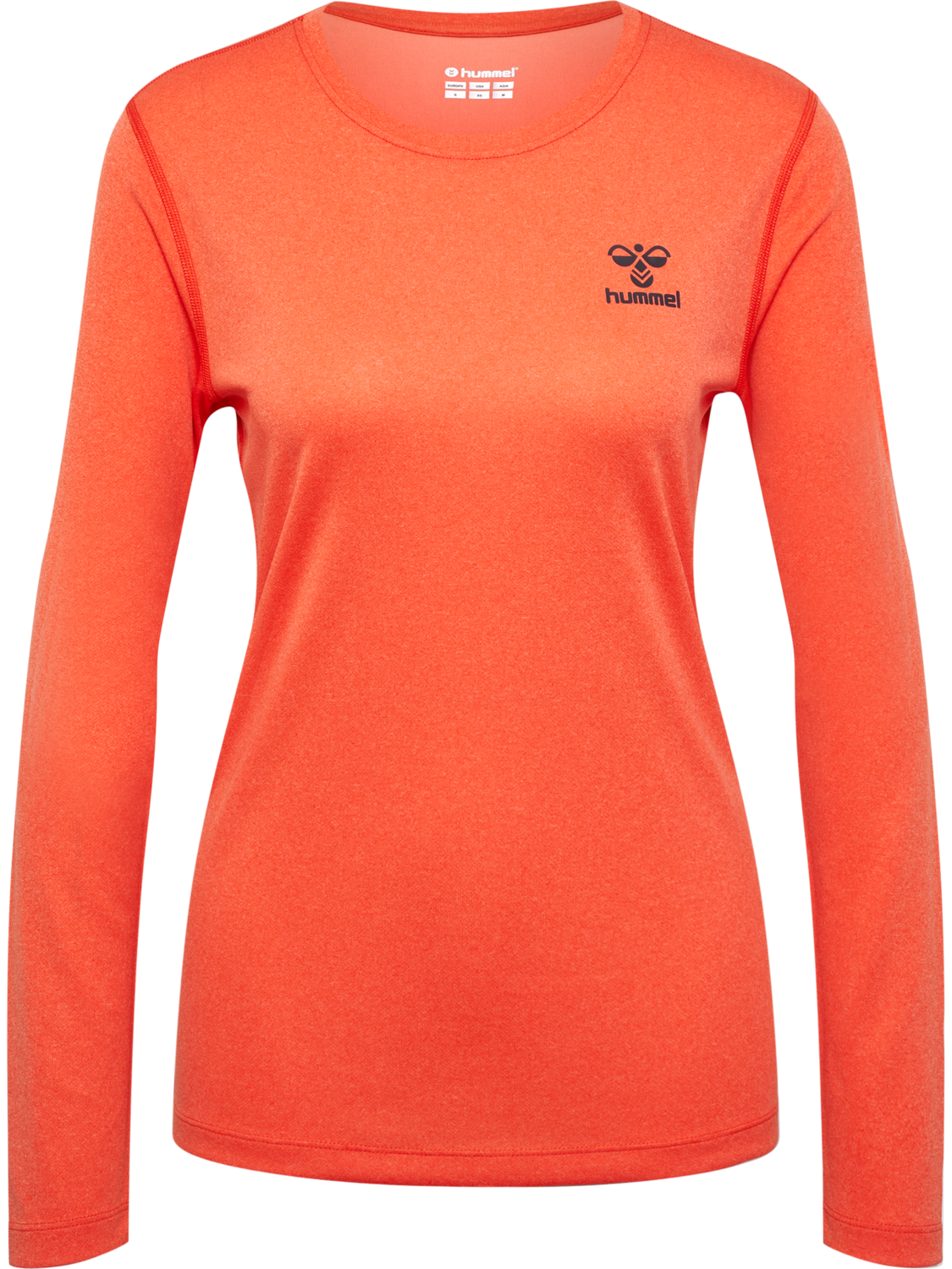 hmlSPRINT MEL T-SHIRT L/S WOMAN, SPICY ORANGE MELANGE, packshot