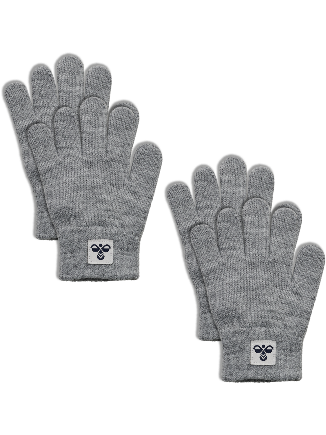 hmlJR KNIT GLOVES 2-PACK, GREY MELANGE, packshot