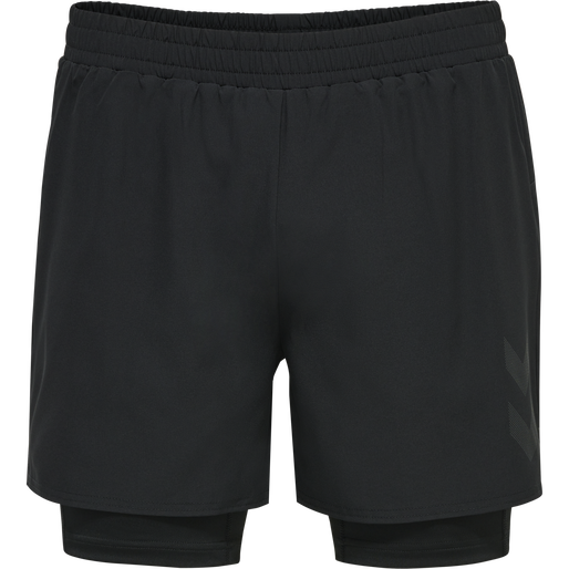 hmlMT FORCE 2 IN 1 SHORTS, BLACK, packshot