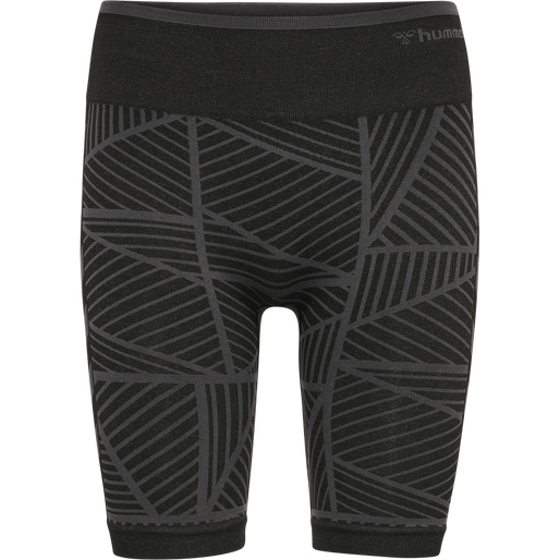 hmlMT ENERGY SEAMLESS MW SHORTS, BLACK/ASPHALT MELANGE hmlMT ENERGY SEAMLESS MW SHORTS, BLACK/ASPHALT MELANGE, packshot