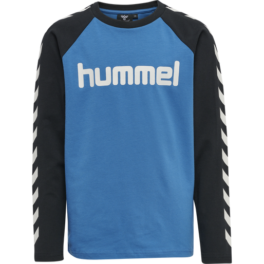 hmlBOYS T-SHIRT L/S, VALLARTA BLUE, packshot