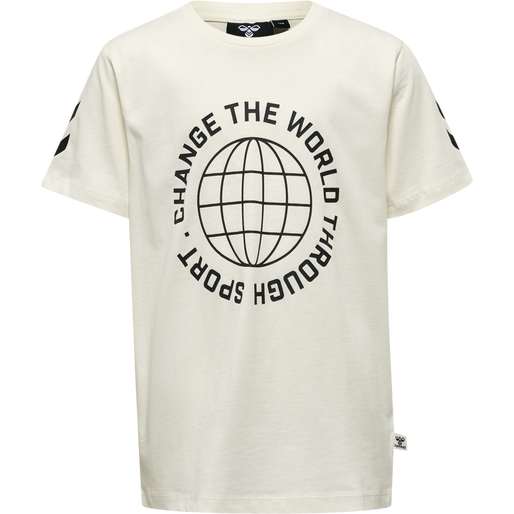 hmlGLOBAL T-SHIRT S/S, MARSHMALLOW, packshot