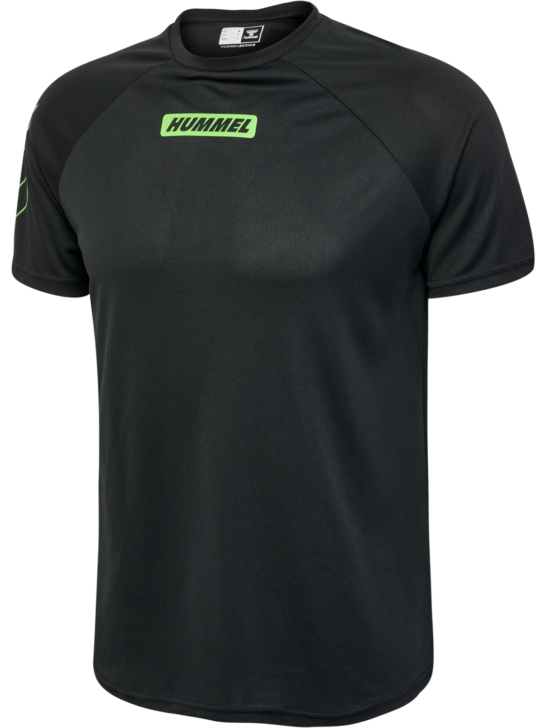 hmlTE TOPAZ T-SHIRT, BLACK/POISON GREEN, packshot