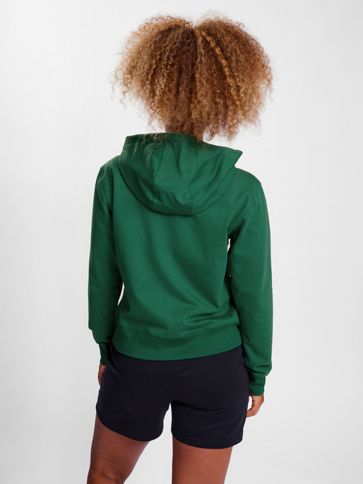 hmlGO 2.0 ZIP HOODIE WOMAN, EVERGREEN, model