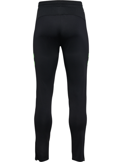 hmlLEAD 2.0 TRAINING PANTS, BLACK/GREEN GECKO, packshot
