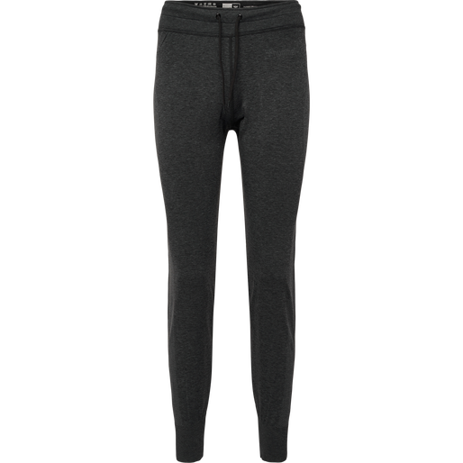 hmlMT HANA SEAMLESS TAPERED PANTS, BLACK MELANGE hmlMT HANA SEAMLESS TAPERED PANTS, BLACK MELANGE, packshot
