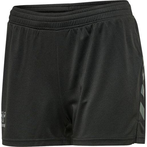 hmlONGRID POLY SHORTS WO, JET BLACK/FORGED IRON, packshot