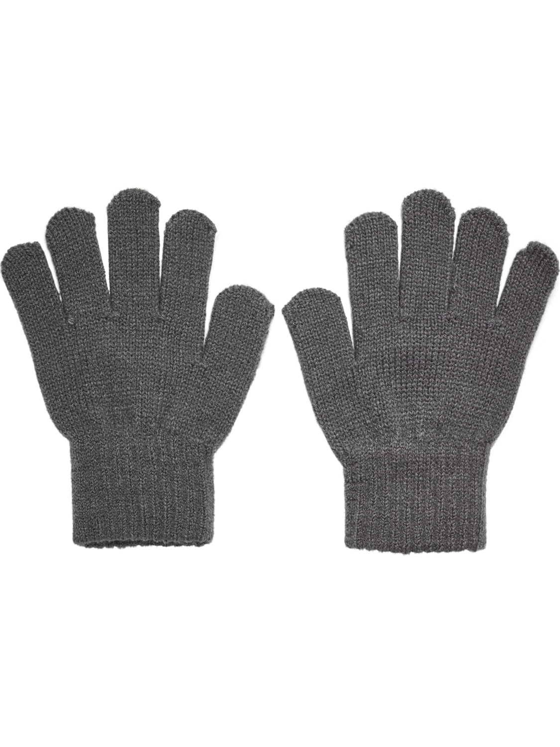 hmlJR KNIT GLOVES 2-PACK, DARK GULL GRAY, packshot