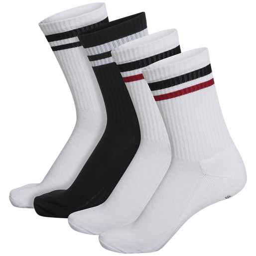 hmlRETRO 4-PACK SOCKS MIX, WHITE/BLACK, packshot