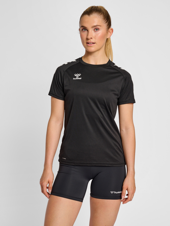 hmlCORE XK CORE POLY T-SHIRT S/S WOMAN, BLACK, model