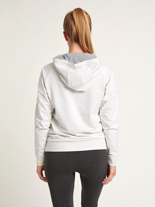 HUMMEL GO COTTON HOODIE WOMAN, EGRET MELANGE, model