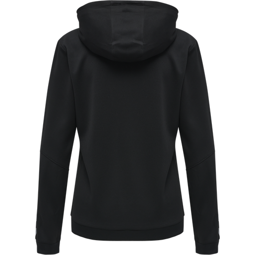 hmlAUTHENTIC POLY HOODIE WOMAN, BLACK/WHITE, packshot