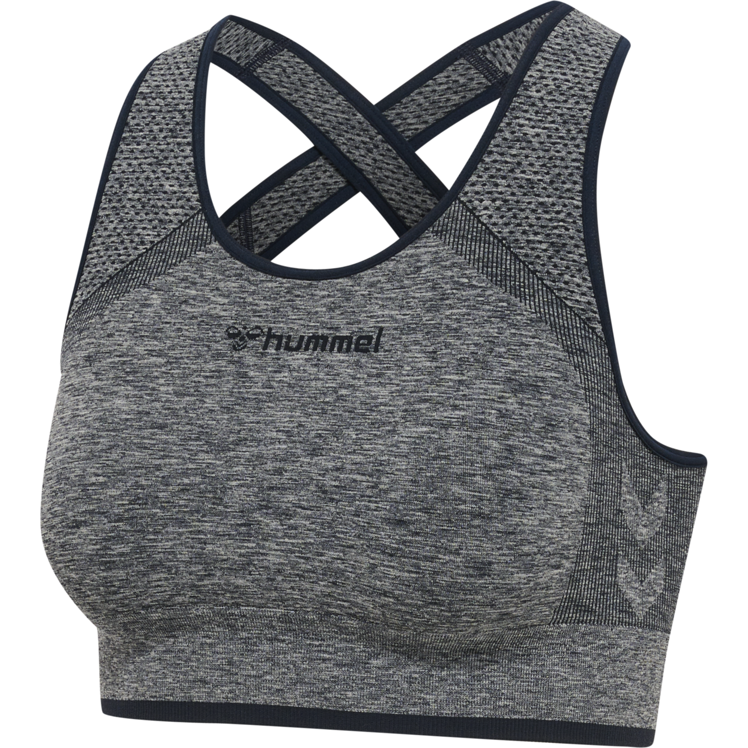 hmlMT UNA SEAMLESS SPORTS TOP, BLUE NIGHTS MELANGE, packshot