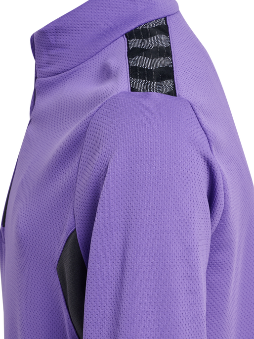 hmlAUTHENTIC HALF ZIP SWEAT KIDS, DAHLIA PURPLE/ASPHALT, packshot