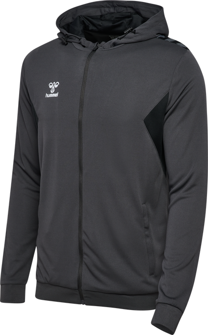 hmlAUTHENTIC PL ZIP HOODIE, ASPHALT hmlAUTHENTIC PL ZIP HOODIE, ASPHALT, packshot