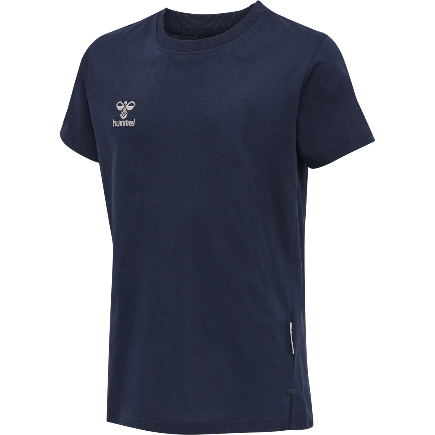 hmlMOVE GRID COTTON T-SHIRT S/S KID, MARINE, packshot