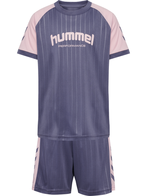 hmlJR GOAL STRIPE SET, HERON hmlJR GOAL STRIPE SET, HERON, packshot