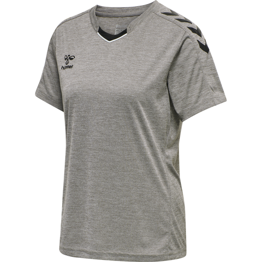 hmlCORE XK POLY JERSEY S/S WOMAN, GREY MELANGE, packshot