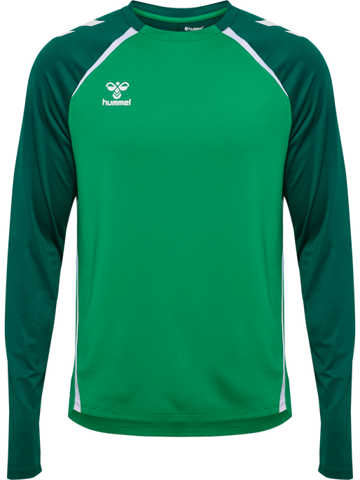 hmlLEAD 2.0 CREW SWEAT, JELLY BEAN/EVERGREEN, packshot