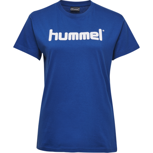 HUMMEL GO COTTON LOGO T-SHIRT WOMAN S/S, TRUE BLUE, packshot